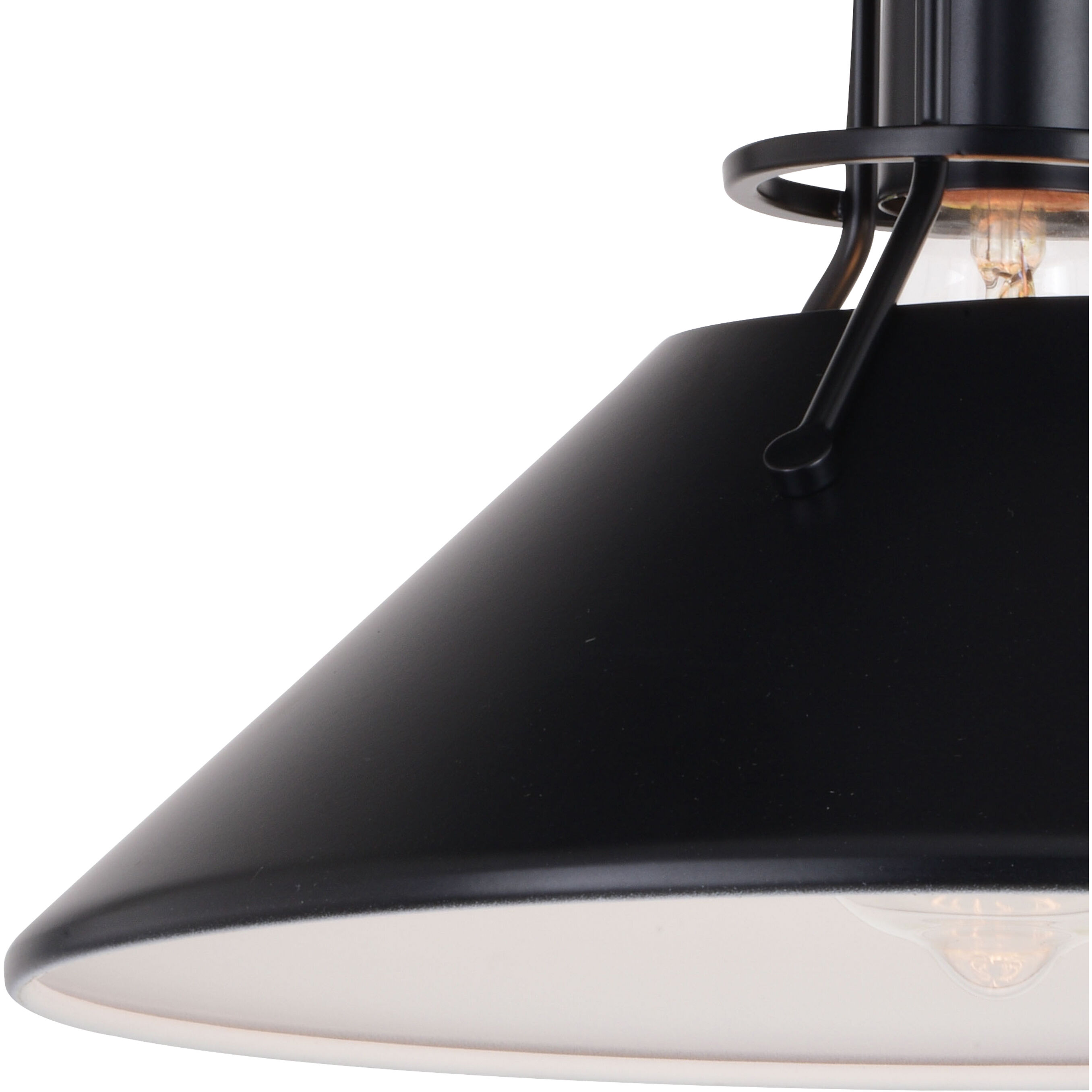 Canton LED 11.5 inch Black and Matte White Semi-Flush Mount Ceiling Light