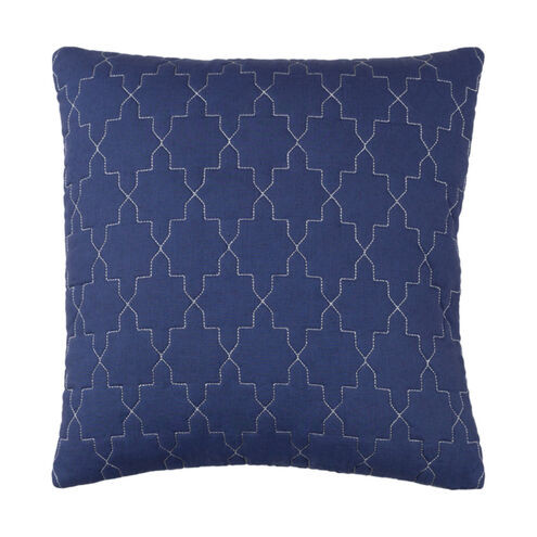 Reda 18 X 18 inch Navy and Silver Throw Pillow