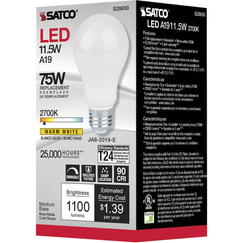 Lumos LED Medium 11.50 watt 120 2700K Light Bulb