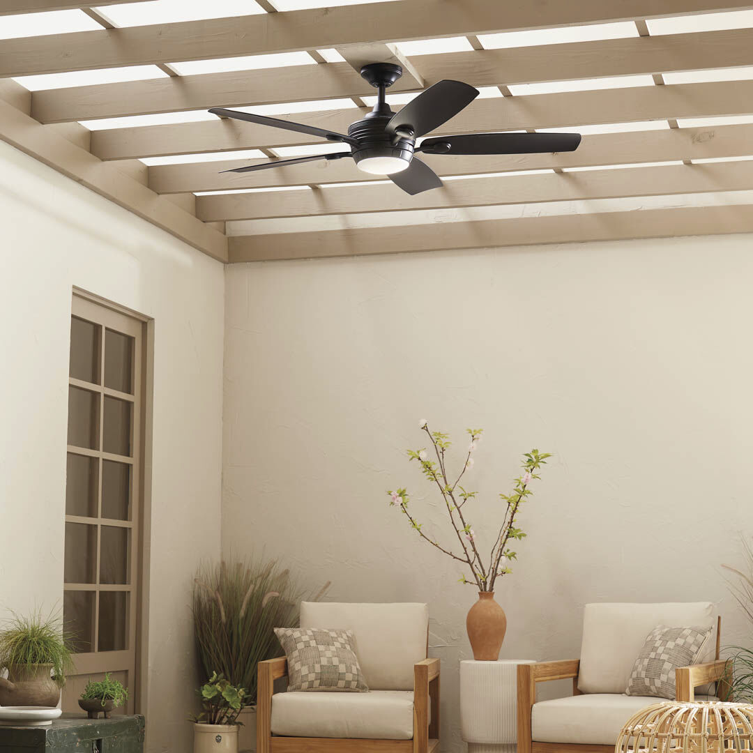 Tranquil 56 inch Satin Black with Black Blades Ceiling Fan