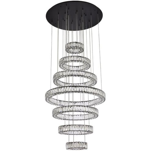 Monroe 7 Light 34 inch Black Chandelier Ceiling Light
