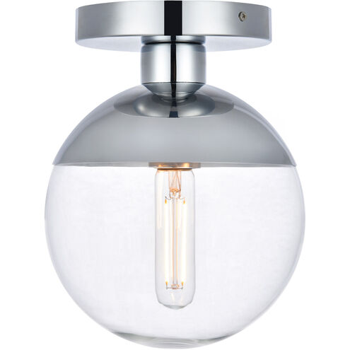 Eclipse 1 Light 8 inch Chrome Flush Mount Ceiling Light