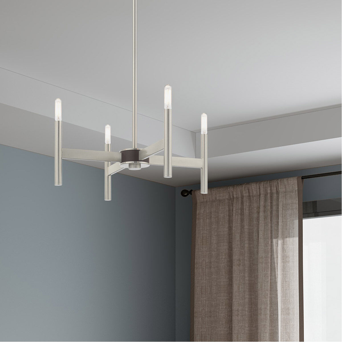 Copenhagen 4 Light 20 inch Brushed Nickel Mini Chandelier Ceiling Light