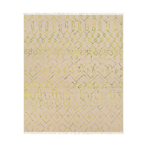 Nettie 120 X 96 inch Neutral and Green Area Rug, Wool and Cotton
