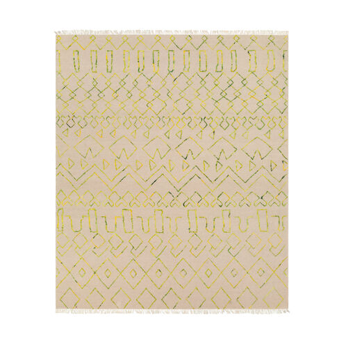 Nettie 120 X 96 inch Neutral and Green Area Rug, Wool and Cotton