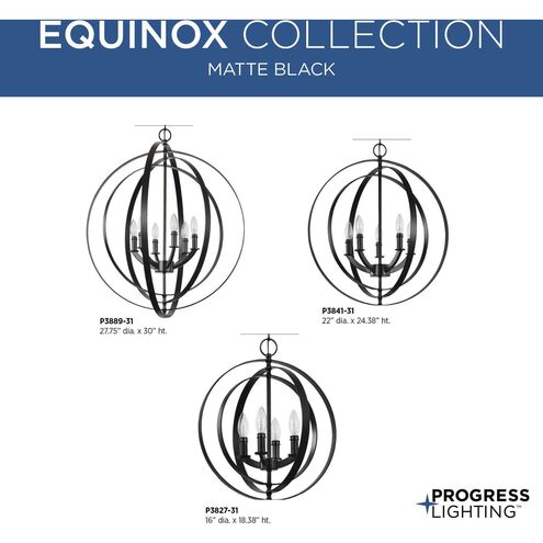 Equinox 4 Light Matte Black Pendant Ceiling Light