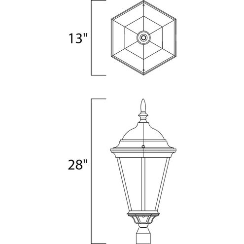 Westlake 3 Light 28 inch Black Outdoor Pole/Post Lantern