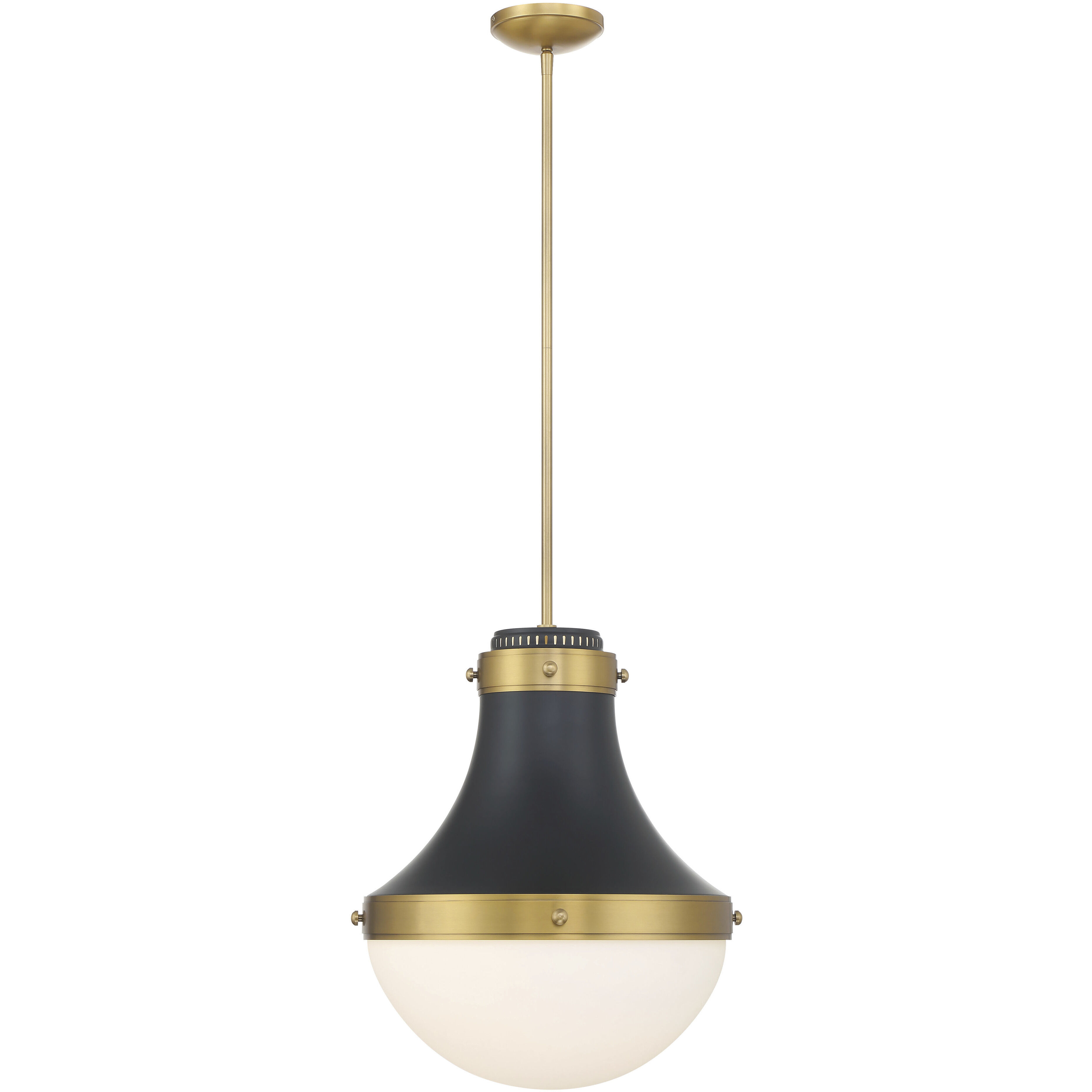Purelight 1 Light 16.25 inch Legacy Brass and Dark Matte Black Pendant Ceiling Light