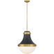 Purelight 1 Light 16.25 inch Legacy Brass and Dark Matte Black Pendant Ceiling Light