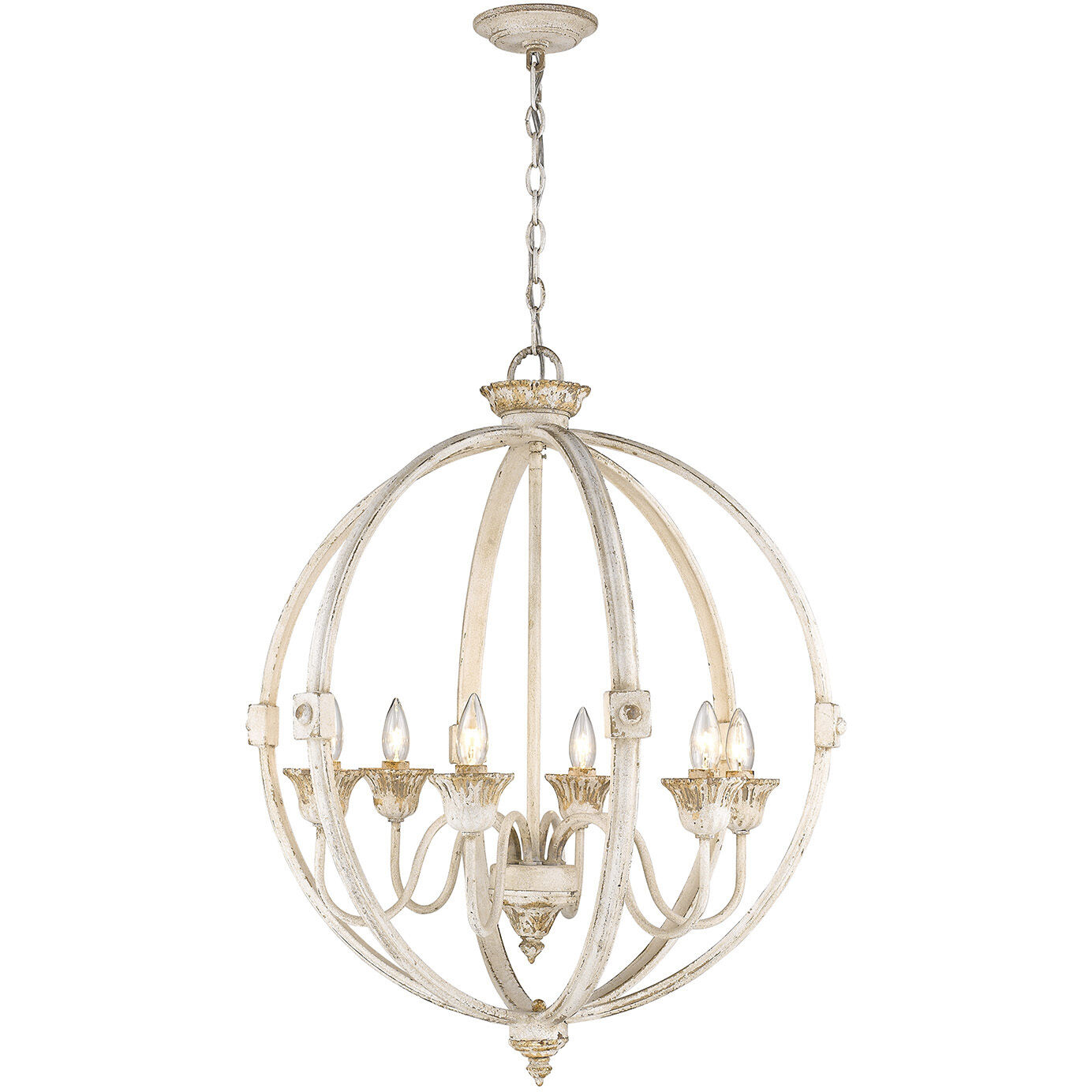 Jules 25.5 inch 60.00 watt Antique Ivory Chandelier Ceiling Light