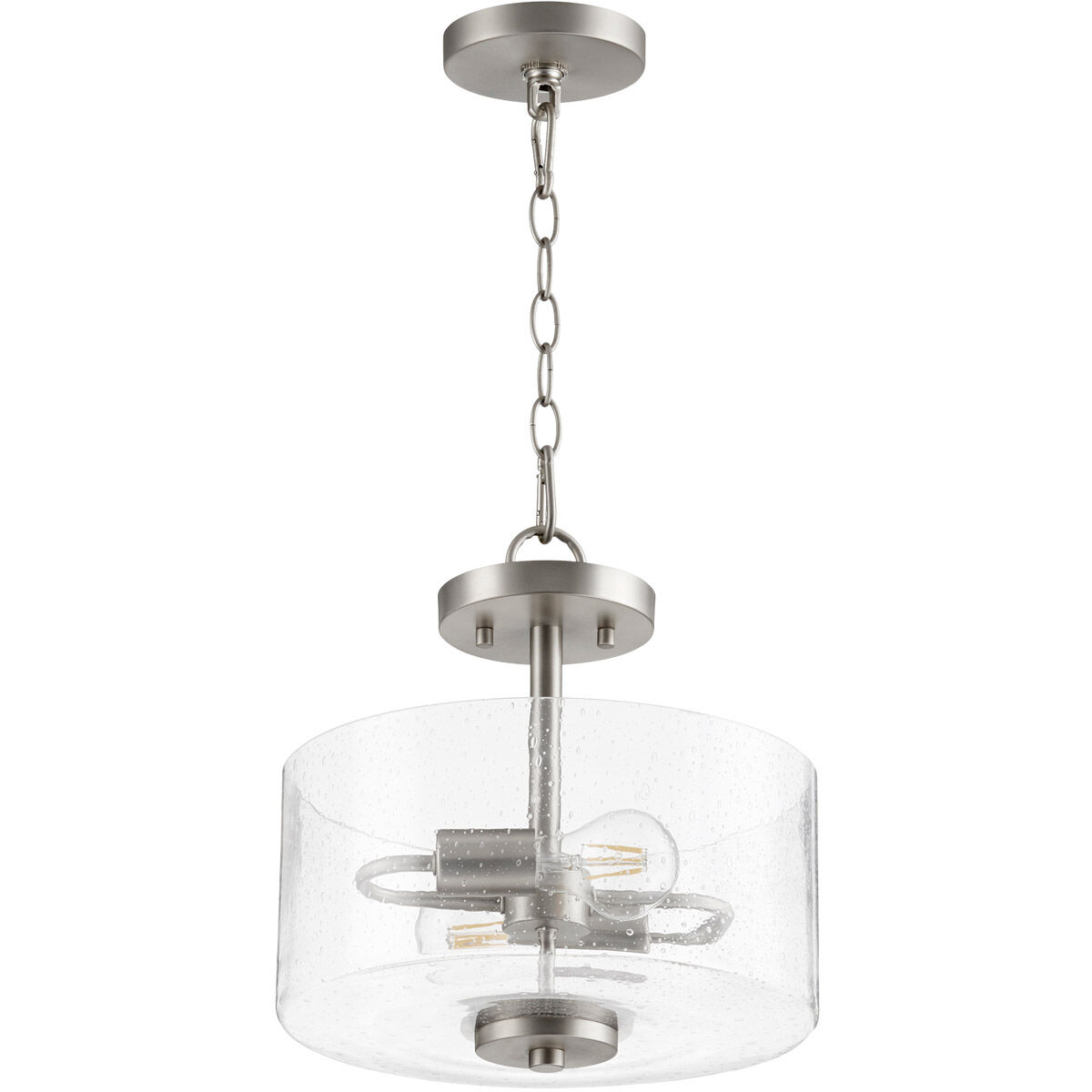 Dakota 2 Light 12 inch Satin Nickel Dual Mount Ceiling Light