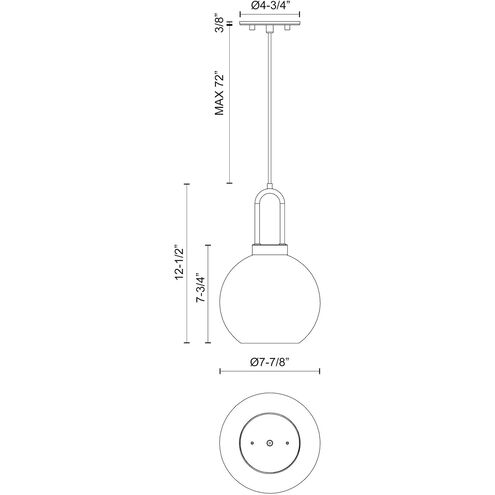 Alora Mood Soji 1 Light 7.88 inch Matte Black Pendant Ceiling Light in Smoke Glass