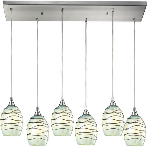 Vines 6 Light 30 inch Satin Nickel Multi Pendant Ceiling Light, Configurable