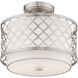 Arabesque 2 Light 12 inch Brushed Nickel Semi-Flush Mount Ceiling Light