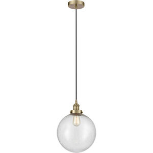 Edison Beacon LED 12 inch Antique Brass Mini Pendant Ceiling Light
