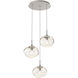 Nova LED LED Beige Silver Chandelier Ceiling Light, Round Multi-Port