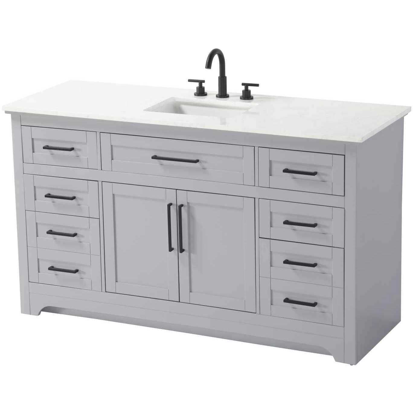 Remington 60 X 35 inch Grey Bathroom Vanity Cabinet