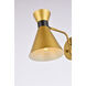 Halycon 1 Light 11 inch Brass and Black Bath Sconce Wall Light
