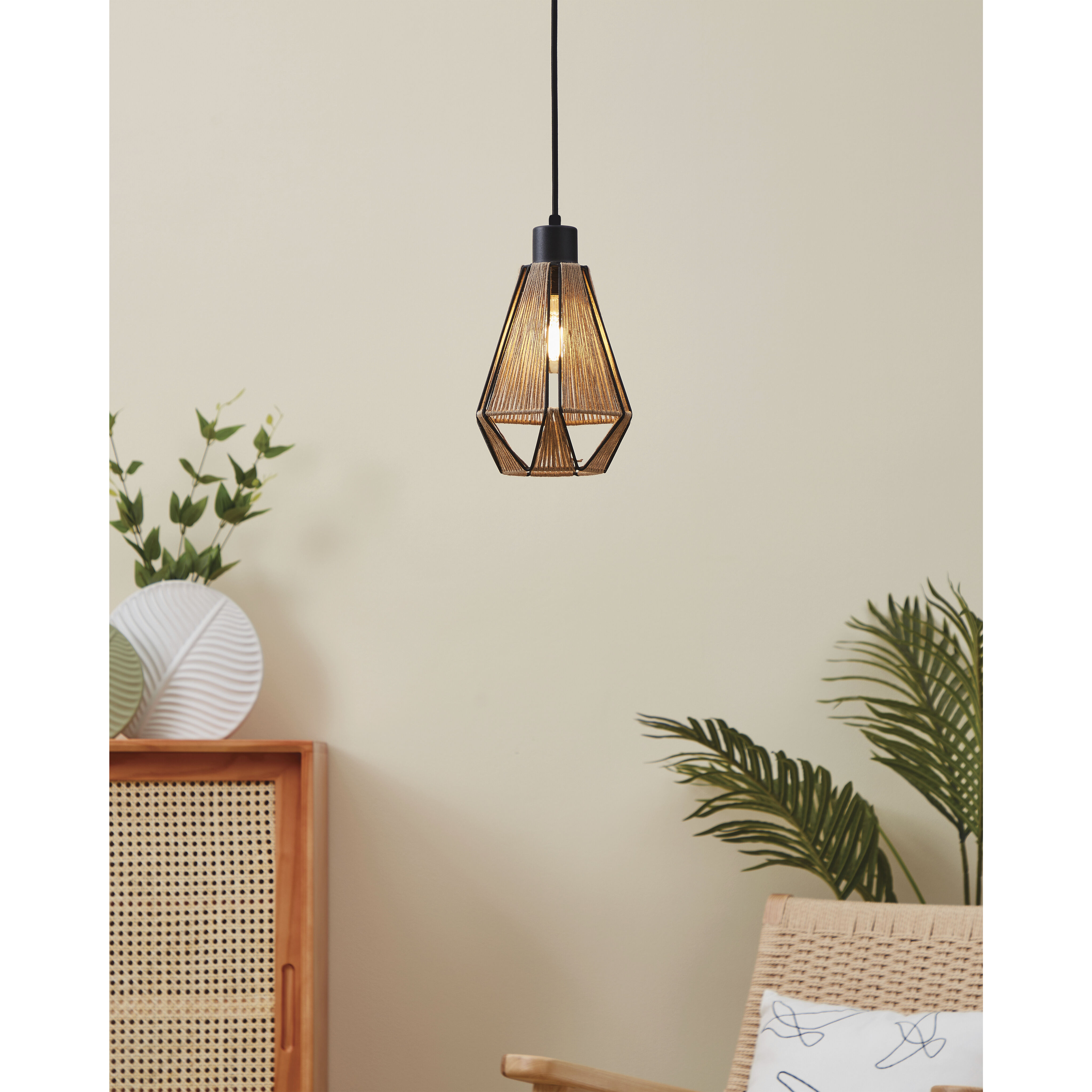 Adwickle 1 Light 7.87 inch Black Mini Pendant Ceiling Light