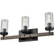 Okanagan 3 Light 23 inch Graphite and Birchwood Vanity Light Wall Light