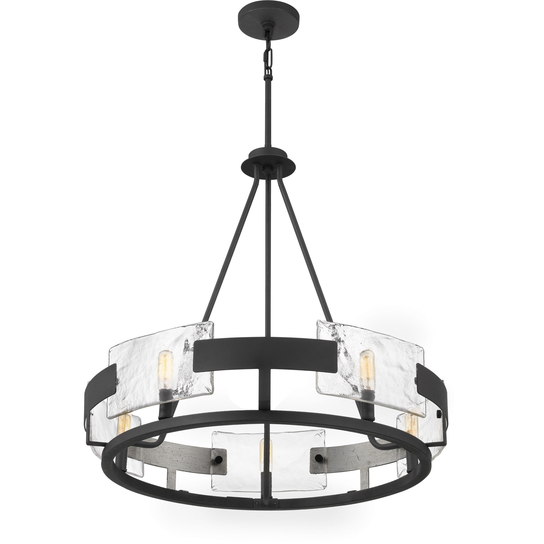 Stratum 5 Light 26 inch Royal Ebony Chandelier Ceiling Light