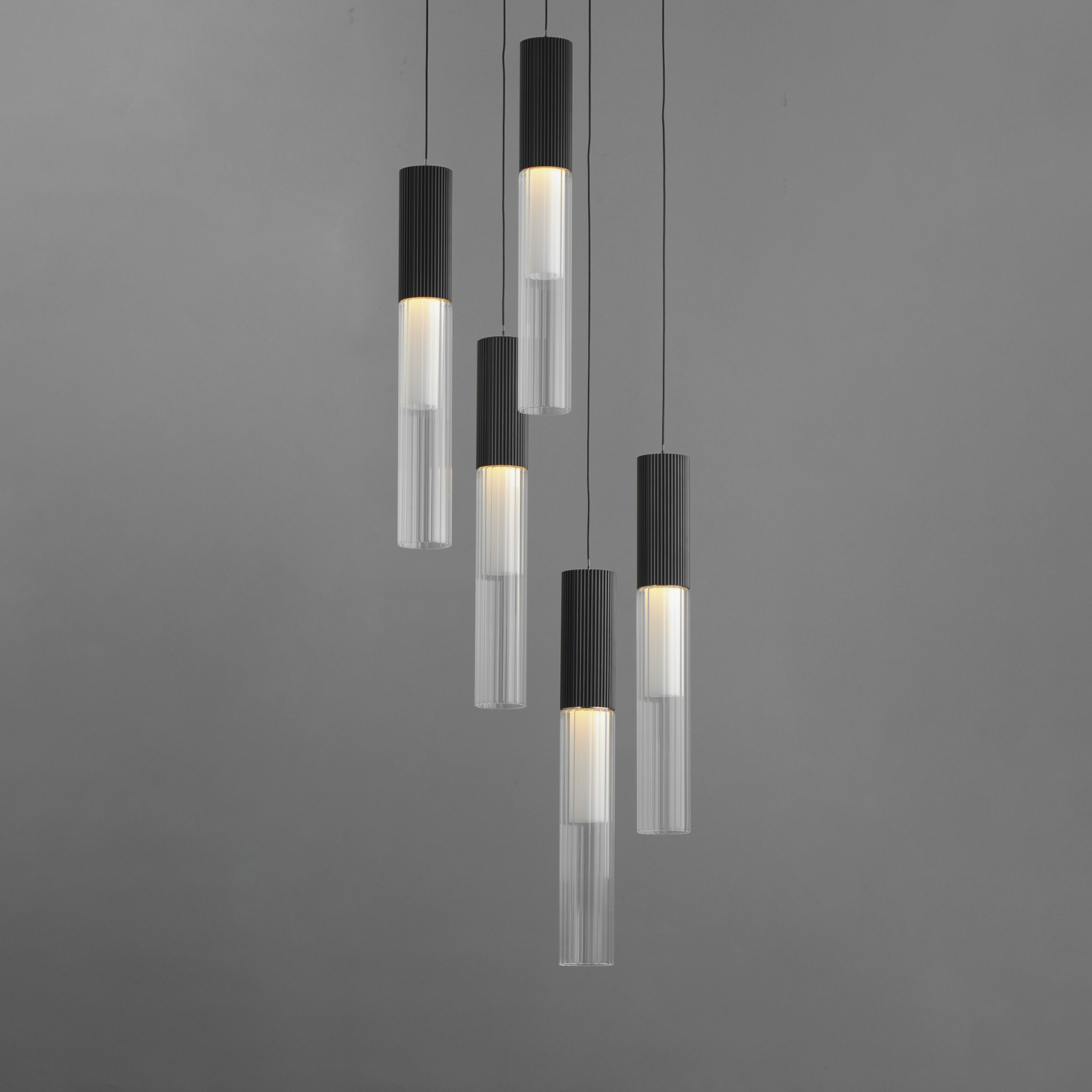 Reeds LED 13.75 inch Black Multi-Light Pendant Ceiling Light