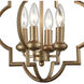 Chandette 4 Light 14 inch Matte Gold Chandelier Ceiling Light