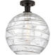 Edison Athens Deco Swirl 1 Light 12 inch Oil Rubbed Bronze Semi-Flush Mount Ceiling Light