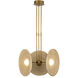 Harbour Pendant Ceiling Light in Vintage Brass, Natural Rattan Shade