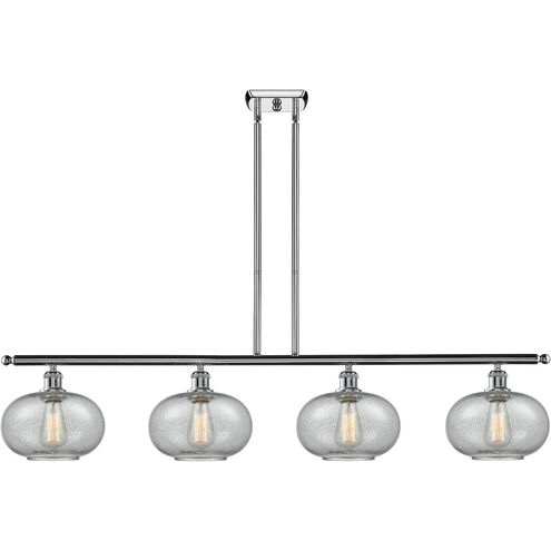 Ballston Gorham LED 48 inch Polished Chrome Island Light Ceiling Light in Charcoal Glass, Ballston