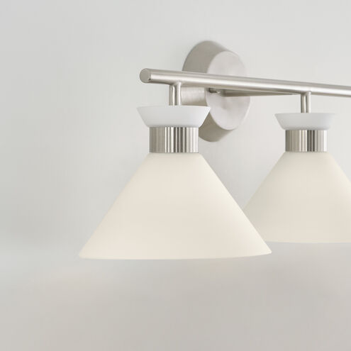 Drew & Jonathan Belcarra 3 Light 27 inch Brushed Steel Wall Bath Fixture Wall Light