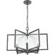 Inversion 6 Light 25 inch Charcoal with Clear Chandelier Ceiling Light