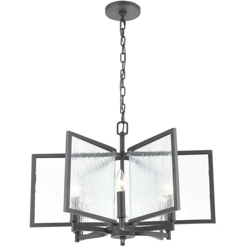 Inversion 6 Light 25 inch Charcoal with Clear Chandelier Ceiling Light