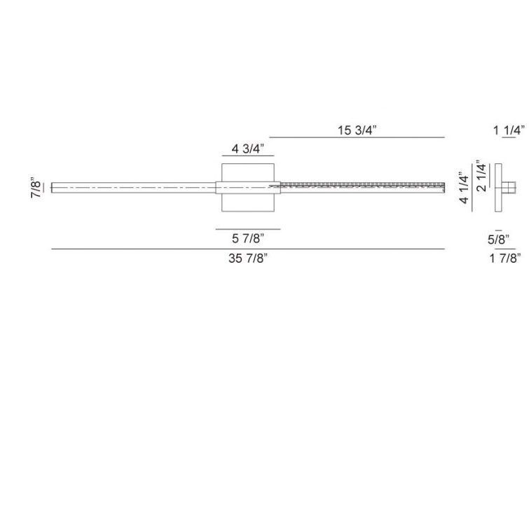 Lineare Wall Sconce Wall Light in Matte Black and Chrome