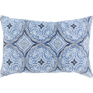 Pippa 20 X 13 inch White/Bright Blue/Navy/Dark Blue Pillow Cover