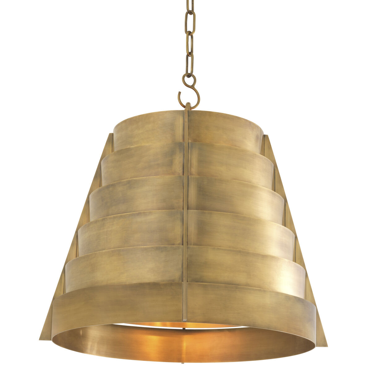 Fitzroy 3 Light 21.65 inch Vintage Brass Pendant Ceiling Light