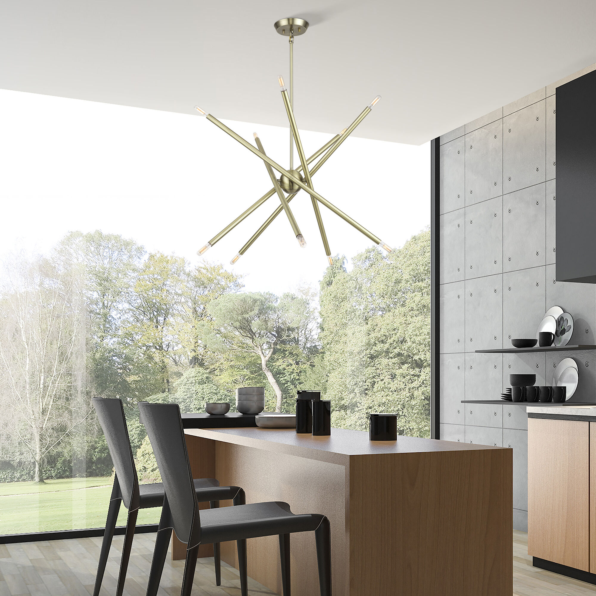 Soho 10 Light 28 inch Antique Brass Chandelier Ceiling Light