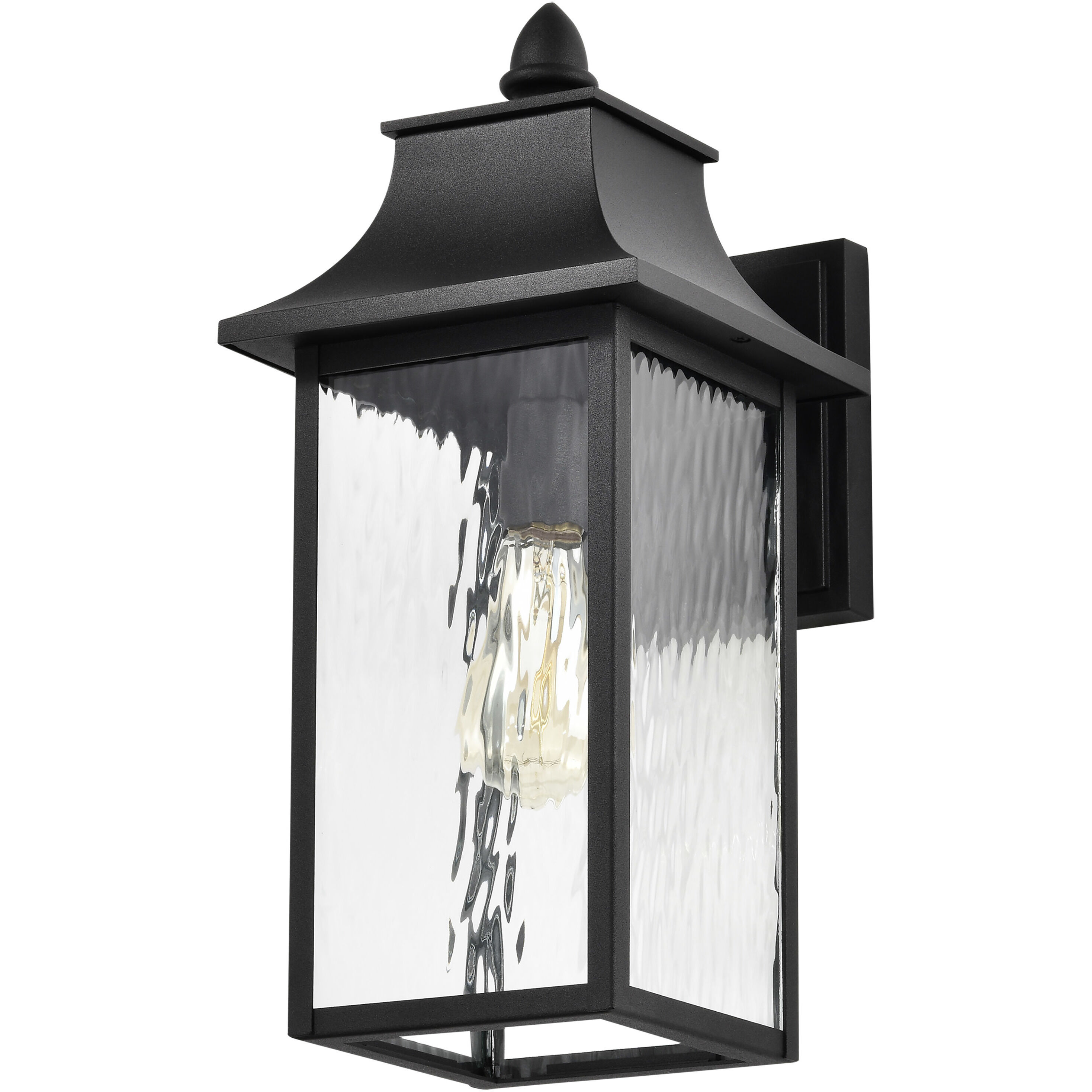 Austen 17 inch Matte Black Outdoor Wall Lantern, Large