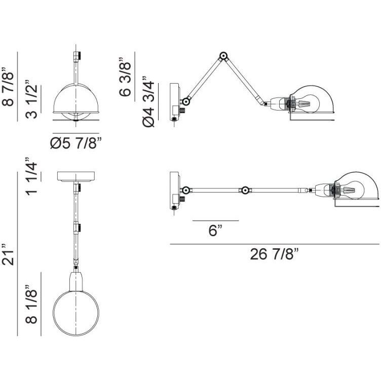 Blare 1 Light 5.88 inch Aged Gold Brass and Black Wall Sconce Wall Light