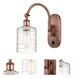 Ballston Cobbleskill LED 5.3 inch Antique Copper Sconce Wall Light in Deco Swirl Glass