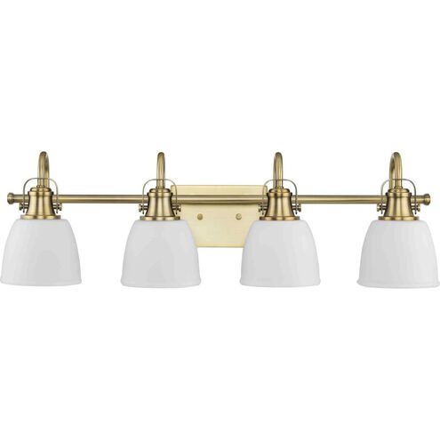 Preston 4 Light 30.5 inch Vintage Brass Vanity Light Wall Light