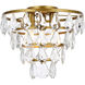 Ella 3 Light 12 inch Brass Flush Mount Ceiling Light