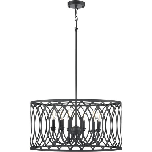 Arelyn 6 Light 23 inch Matte Black Indoor Pendant Ceiling Light