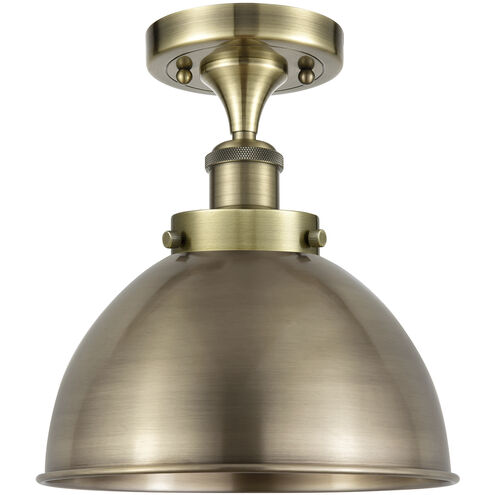 Ballston Urban 1 Light 10 inch Antique Brass Semi-Flush Mount Ceiling Light