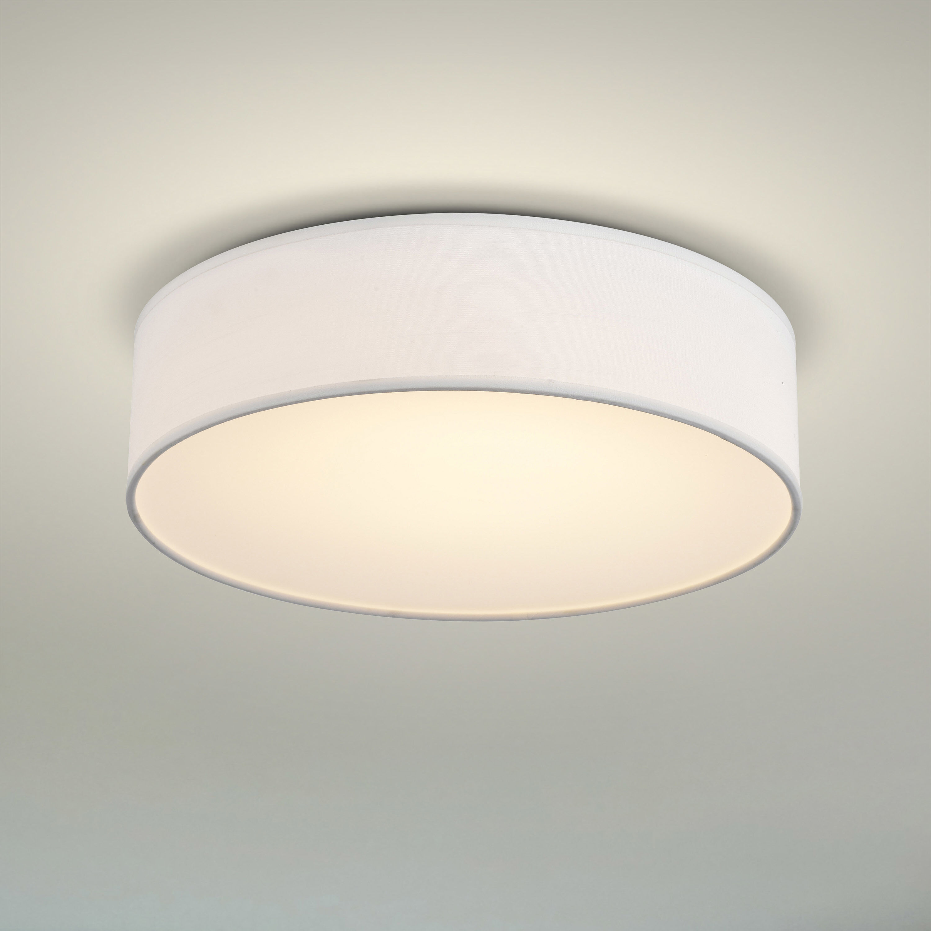 Nuvo 62 990R1 Brentwood LED 15 inch White Fabric Flush Mount Ceiling Light