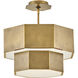 Facet 5 Light 16.5 inch Heritage Brass Pendant Ceiling Light