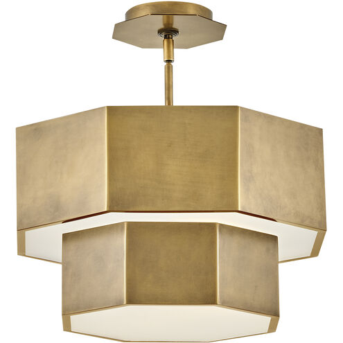 Facet 5 Light 16.5 inch Heritage Brass Pendant Ceiling Light