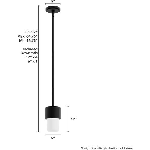 Station 1 Light 5 inch Natural Black Iron Mini Pendant Ceiling Light, Mini