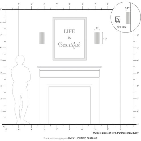 Manorwood 1 Light 5 inch White ADA Wall Sconce Wall Light