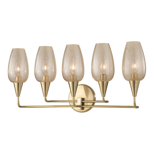 Longmont 5 Light 23.25 inch Aged Brass Wall Sconce Wall Light